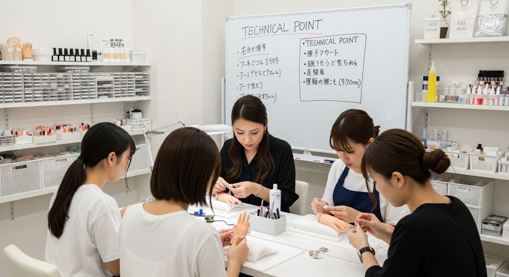 ネイルサロン研修の様子